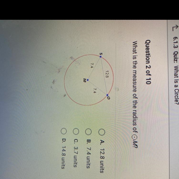 HELP ASAP!! What is the measure of the radius of OM?-example-1