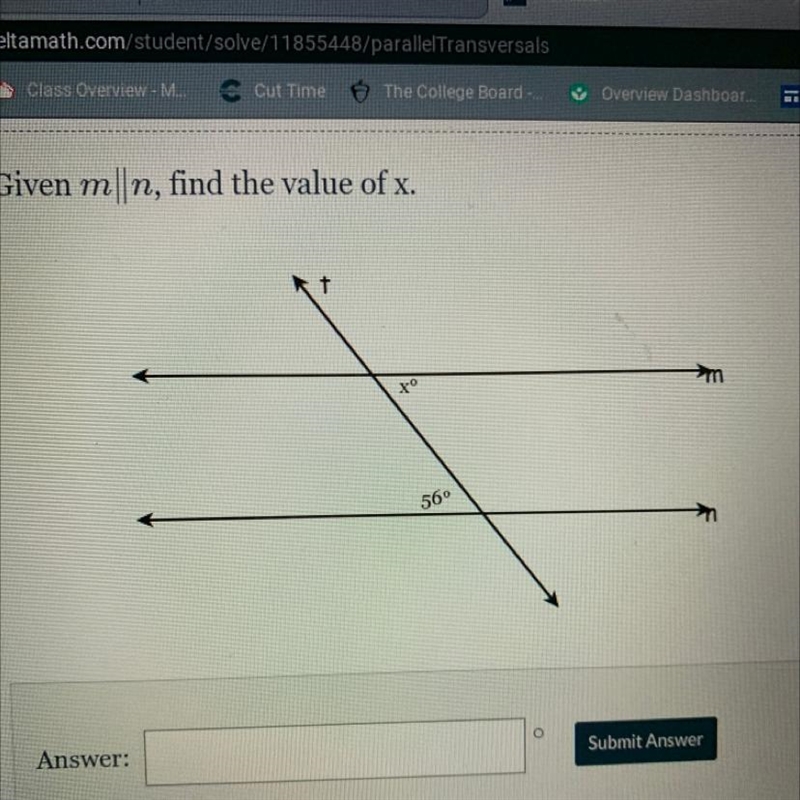 Given m||n, find the value of x.-example-1