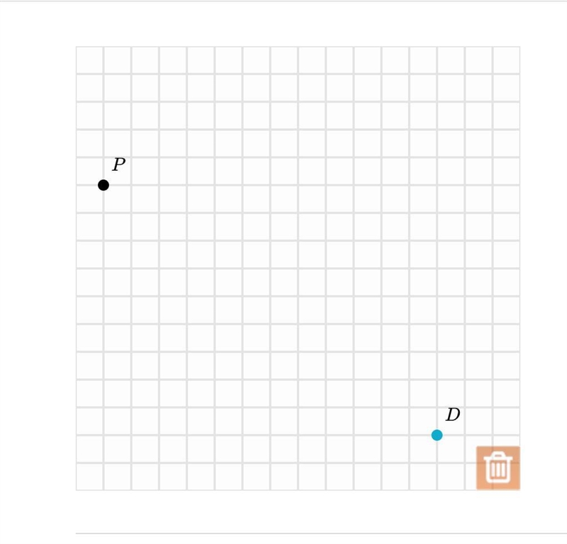 Plot the image of point D under a dilation about point P with a scale factor of 1/3-example-1