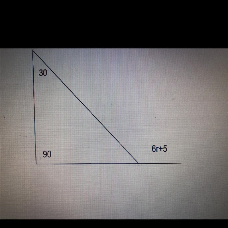 6. Find the value of r in the following triangle.-example-1