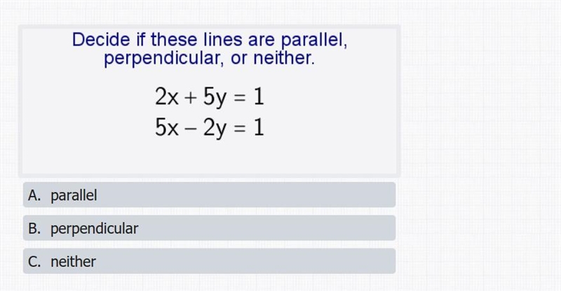 Is this line parallel, perpendicular, or neither?-example-1