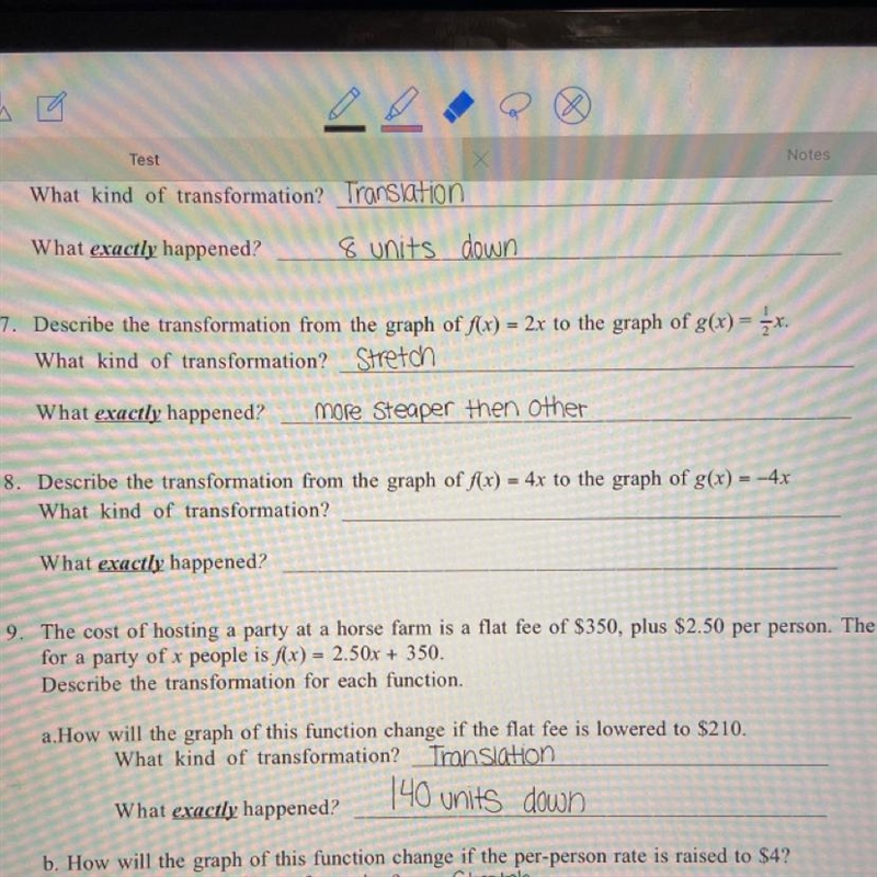 PLEASE ANSWER FAST (It’s number 8) giving 30 points for it!! Describe the transformation-example-1