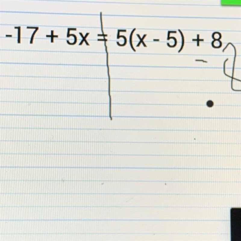 -17 + 5x = 5(x - 5) + 8-example-1