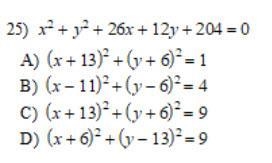 Use the information provided to write the equation of each circle. *photo attached-example-1