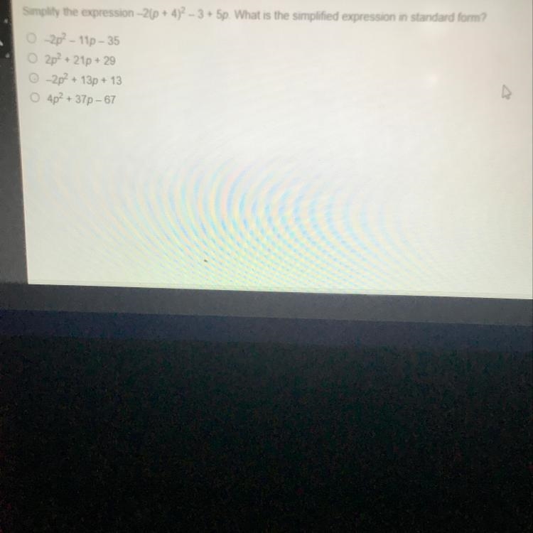 What is the simplified expression in standard form-example-1