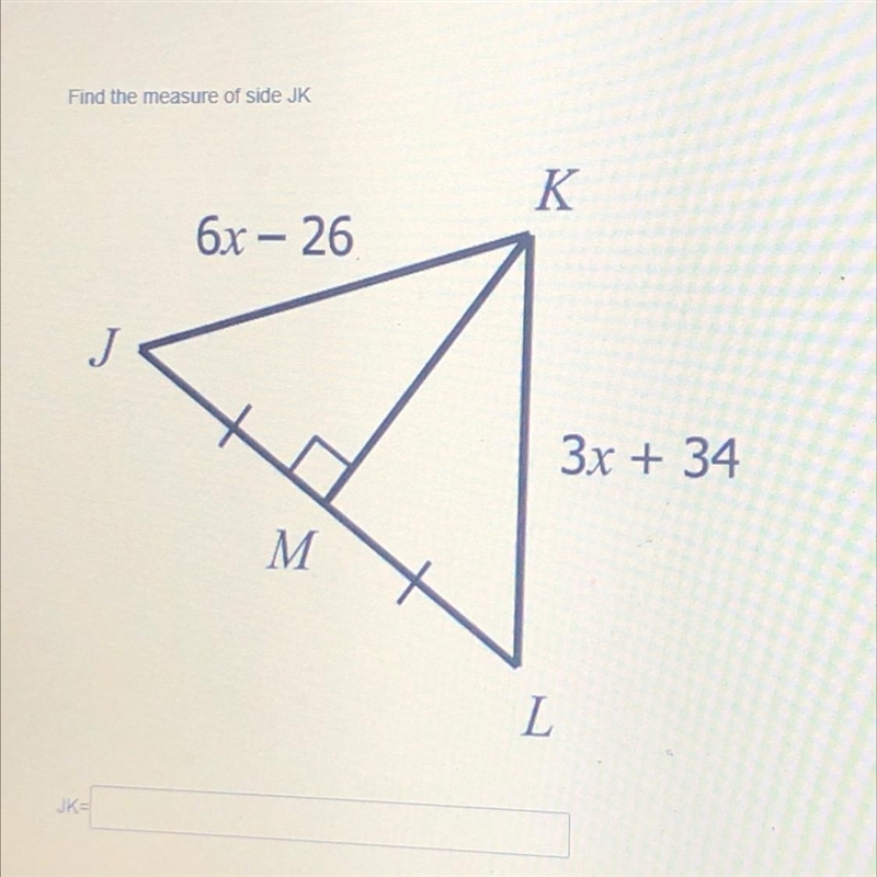 Find the measure of side JK-example-1