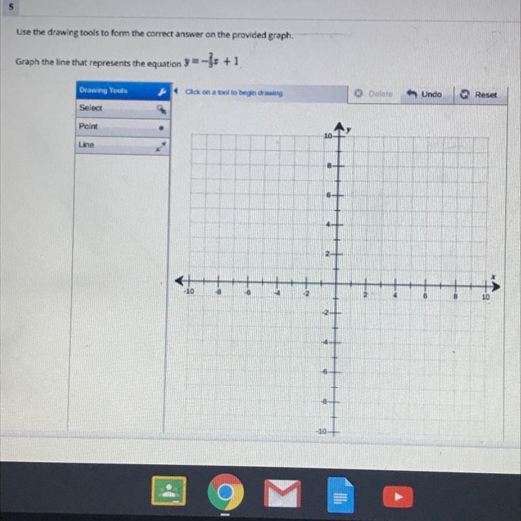 Graph the line that represents the equation y=-2/3 x+1 helppp :(-example-1