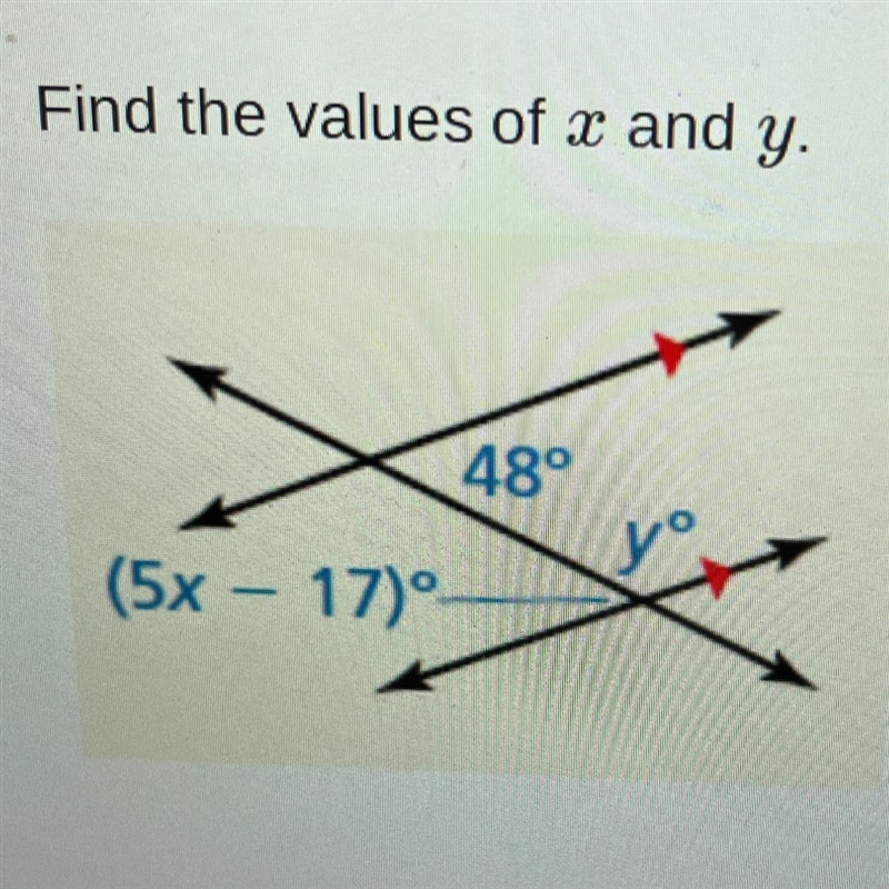 Find the value of x and y.-example-1