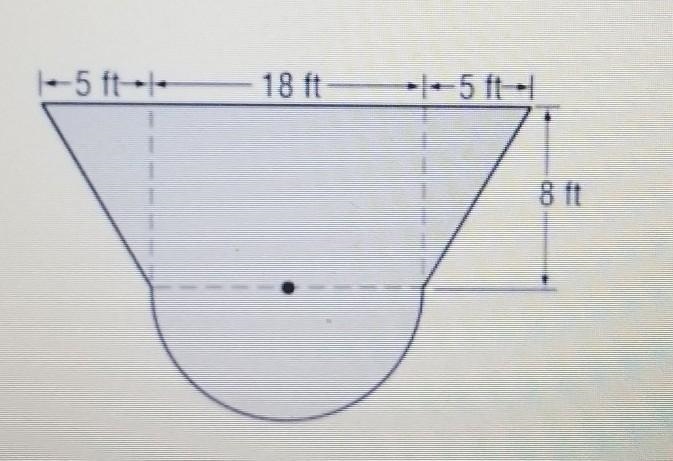 Find the area of the shaded figure in square feet. Round to the nearest tenth if necessary-example-1