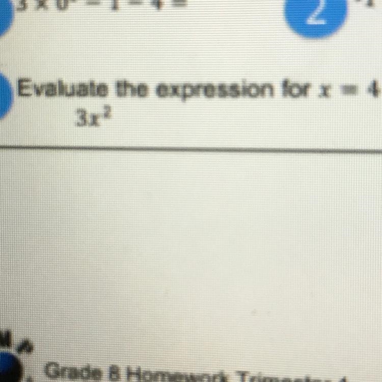 Evaluate the expression for x=4 3x^2-example-1