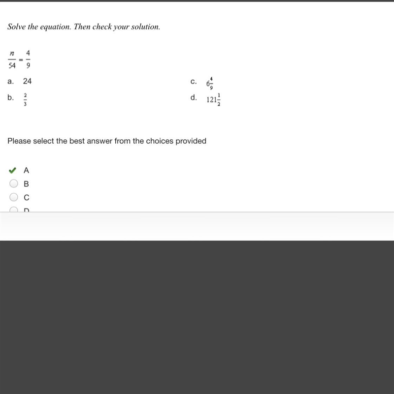 Solve the equation. Then check your solution.-example-1