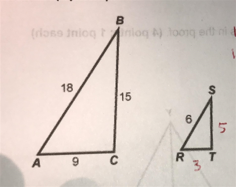 Use the scale factor 1 : 3 and a proportion to find the length of ST ???-example-1