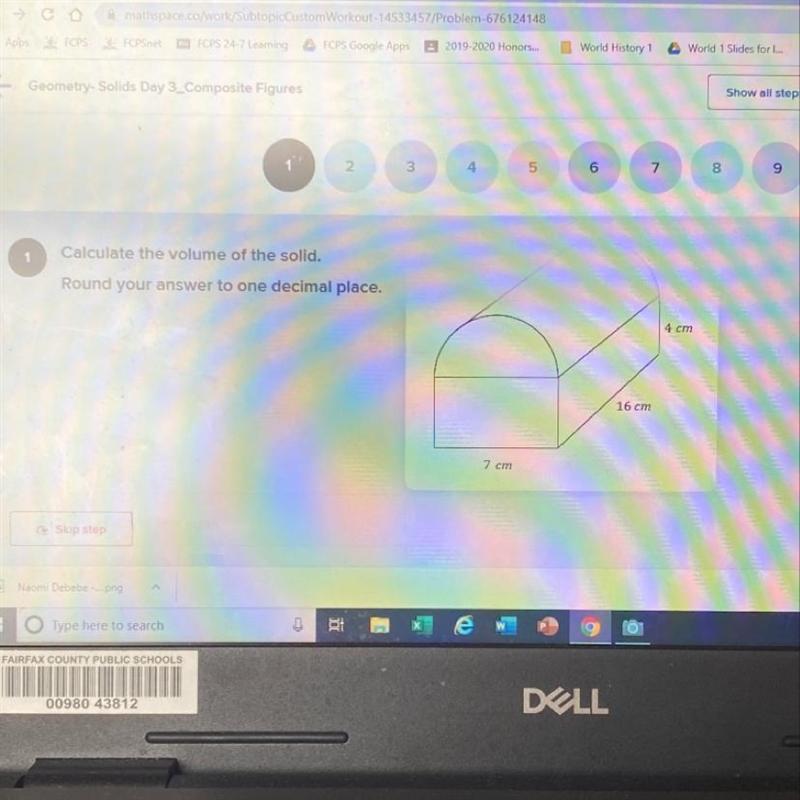 Calculate the volume of the solid. Round your answer to one decimal place-example-1