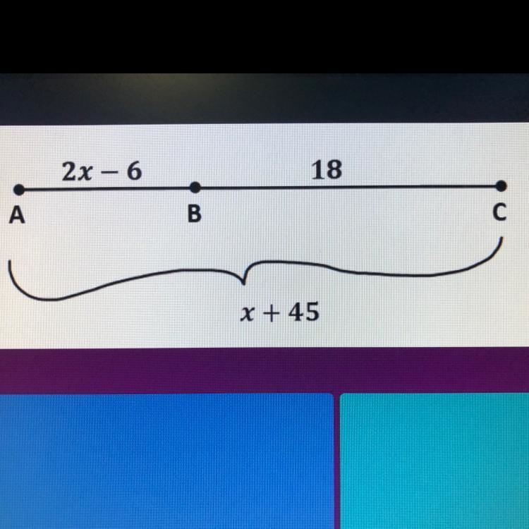 Use the figure to write and solve an equation for x.-example-1