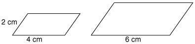 What is the perimeter of the larger of the two similar parallelograms? A 12cm B 16cm-example-1