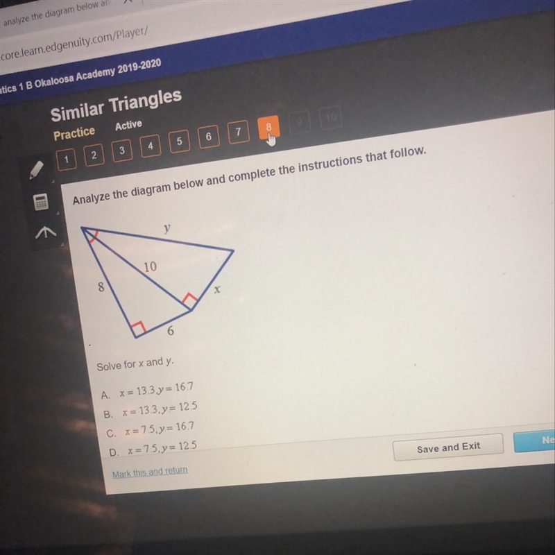 Solve for x and y Solve for x and y-example-1