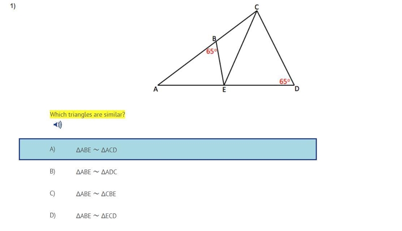 Which triangles are similar?-example-1