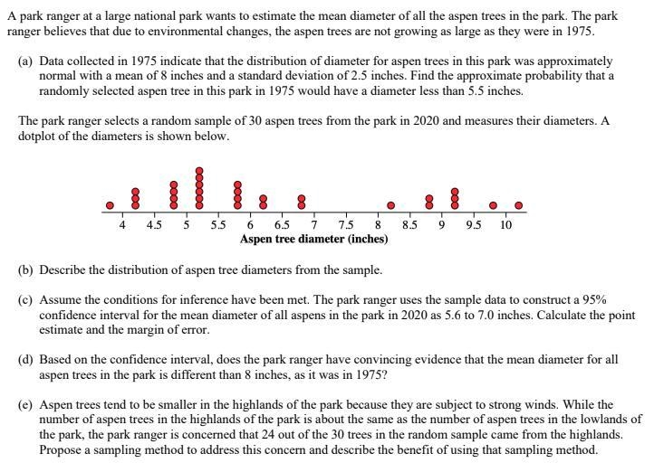 A park ranger at a large national park wants to estimate the mean diameter of all-example-1