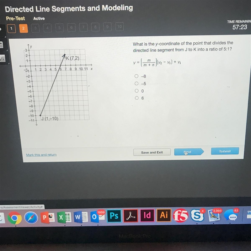 What is the y-coordinate of the point that divides the directed line segment from-example-1