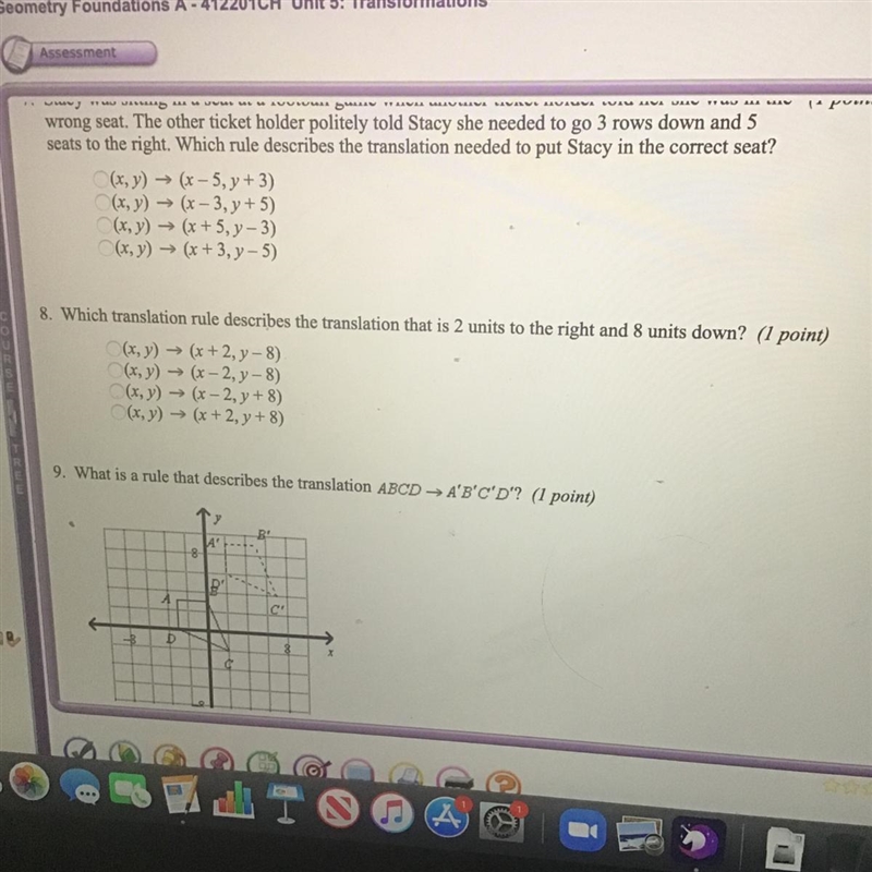 30 Points!!! Which translation rule describes the translation that is 2 units to the-example-1