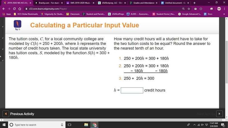 HELP! I'm exremely behind in woooork! 10 points!!! The tuition costs, C, for a local-example-1