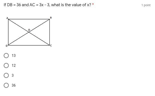 If DB = 36 and AC = 3x - 3, what is the value of x?-example-1