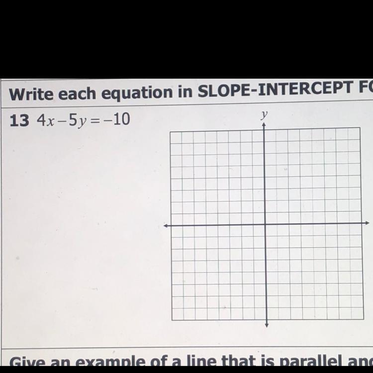 Write each equation in slope intercept form the graph-example-1