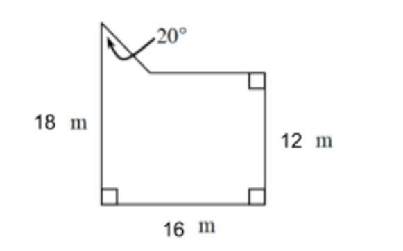 Find the area of the given composite shape using the appropriate Trig Ratio. Round-example-1