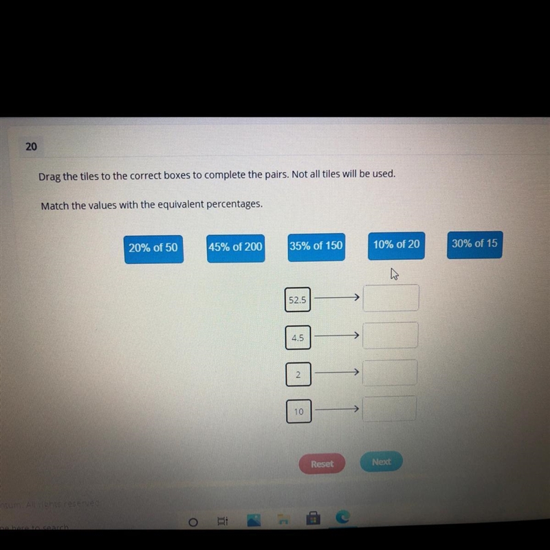 Match the values with the equivalent percentages.-example-1