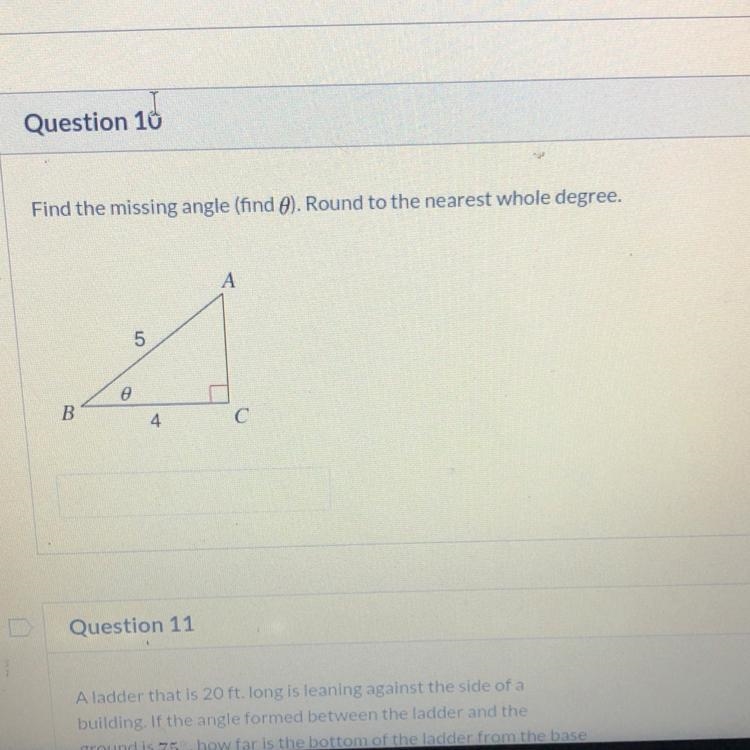 Find the missing angle. Round to the nearest whole degree.-example-1