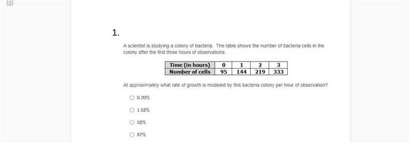 What rate of growth is modeled by this bacteria colony per hour of observation??-example-1