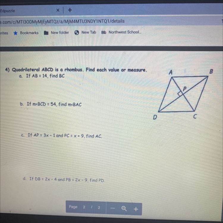 A. If AB = 14, find BC-example-1