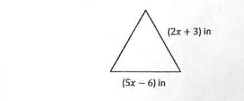 the triangular playpen below is equilangular. What is the perimeter? (Remember perimeter-example-1