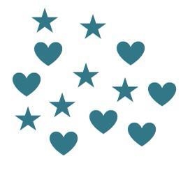 Which comparison is true? 6 stars and 7 hearts. There are 6 stars for every 7 hearts-example-1