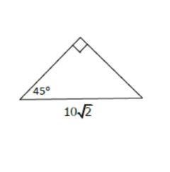 Special right triangle 45 45 90 Find the missing values-example-1