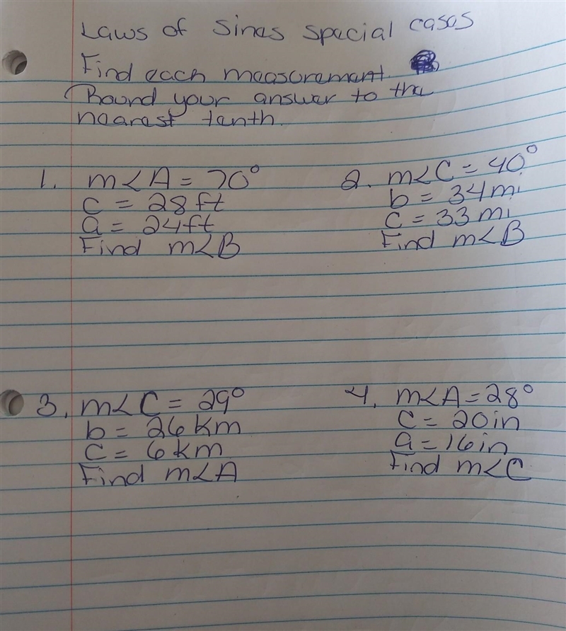 laws of Sines special cases. Find each measurement. Round your answer to the nearest-example-1