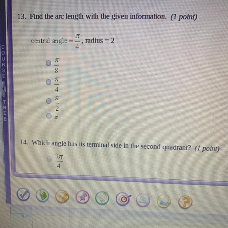 Find the arc length with the given information.-example-1