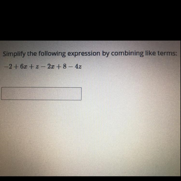 Simplify the following expression by combining like terms: - 2 +63 +2 - 2x + 8 - 4:-example-1