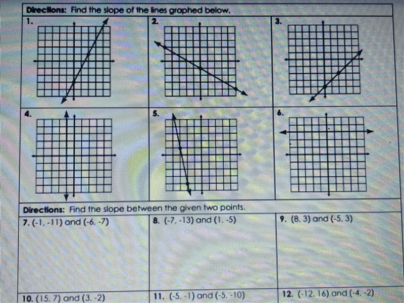 1-6 find the slope of the lines graphed below. Please Help!-example-1