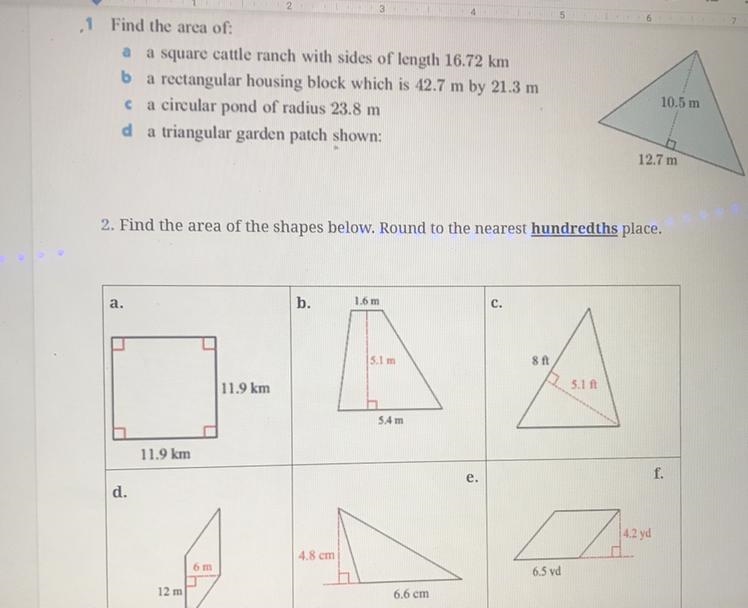 Find the area in both questions if possible High school geometry-example-1