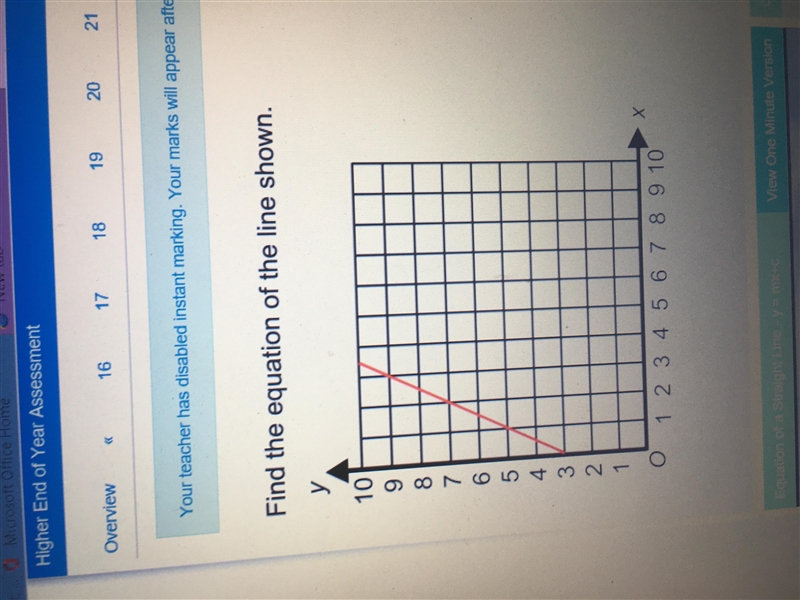 Find the equation of the line shown. Please help!!!!!!!-example-1