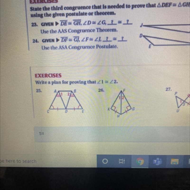 HELP 1 QUESTION.... Write a plan for proving that <1 is congruent to <2-example-1