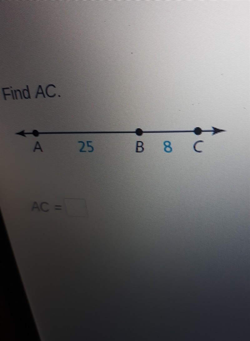 I need help figuring out how to find AC I'm not very good at this part.​-example-1