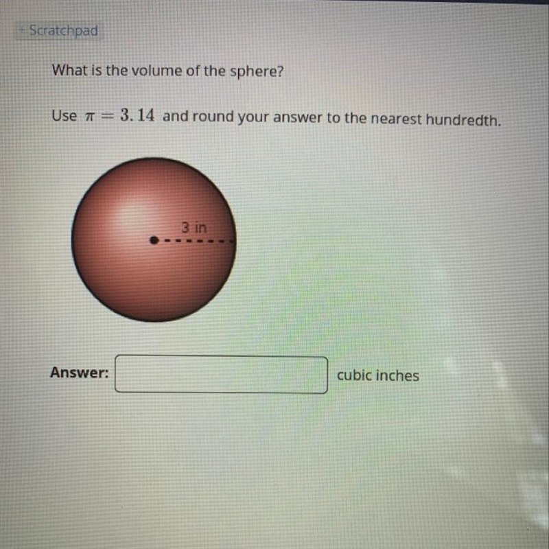 What is the volume of the sphere? Use a = 3.14 and round your answer to the nearest-example-1