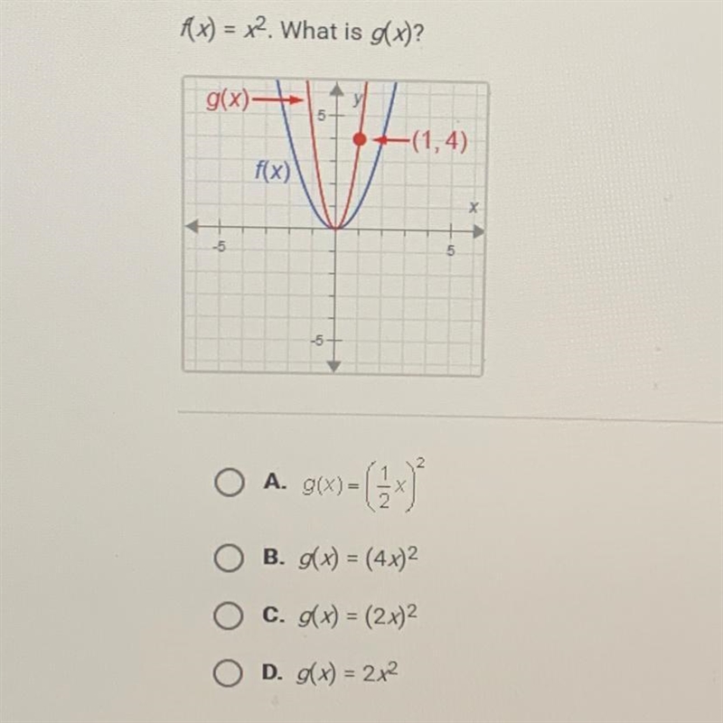 Please helppppp!!!!! f(x) = x^2. What is g(x)? Help help help ASAP please 15 (POINTS-example-1