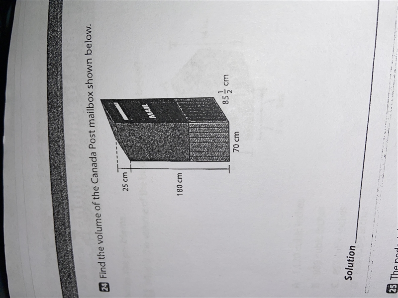 Find the volume of the Canada post mailbox shown below.-example-1