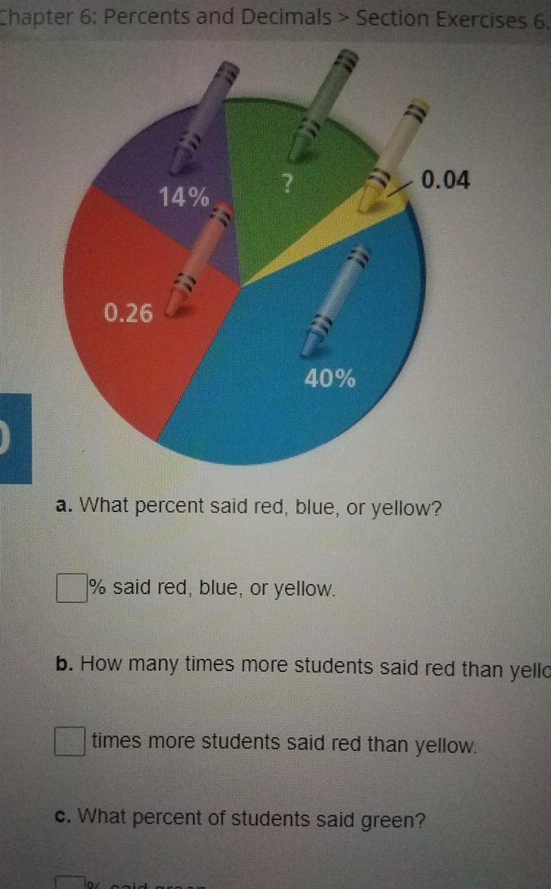 I need help on finding the percentages in the picture ^​-example-1