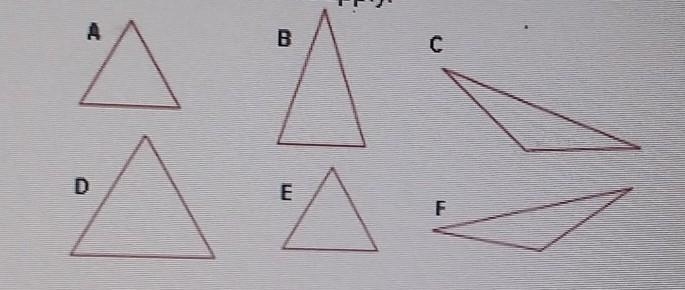 URGENT Plz help which of these triangles appear not to be congruent to any others-example-1