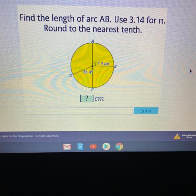 Find the length of arc ab. Need help!!!-example-1