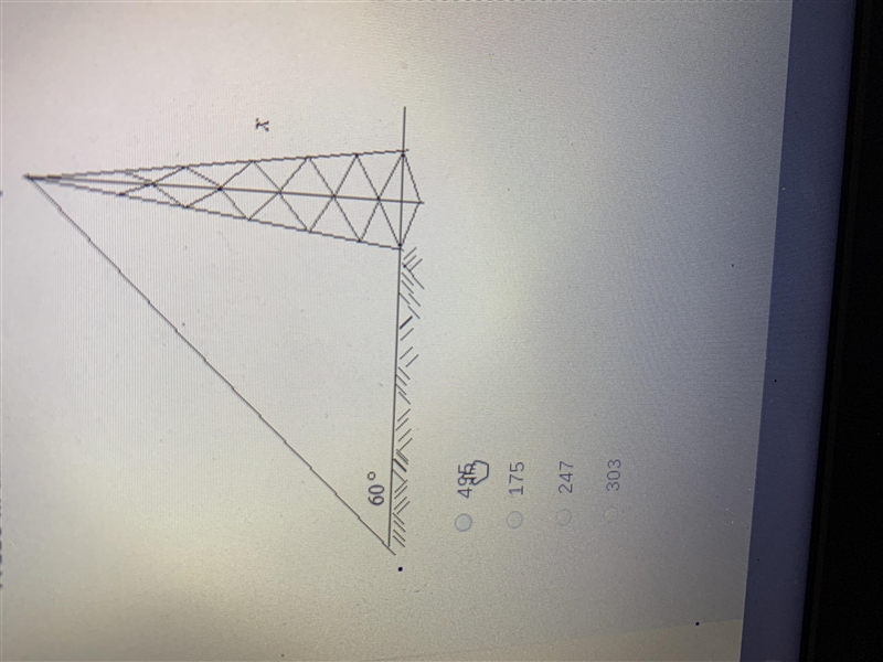 A 350 m cable is attached to the top of the tower. The angle of elevation to the top-example-1